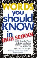 Words you should know in high school : 1000 essential words to build vocabulary, improve standardized test scores, and write successful papers - Cover Art