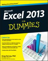 Excel 2013 for dummies - Cover Art